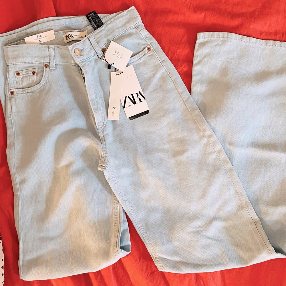 Zara wide leg high waisted jeans